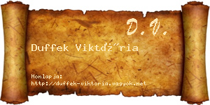Duffek Viktória névjegykártya